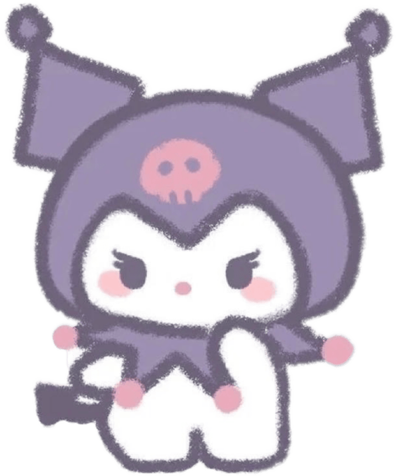 Phong cách hoạt hình Sanrio thể hiện trên nhãn dán Kuromi
