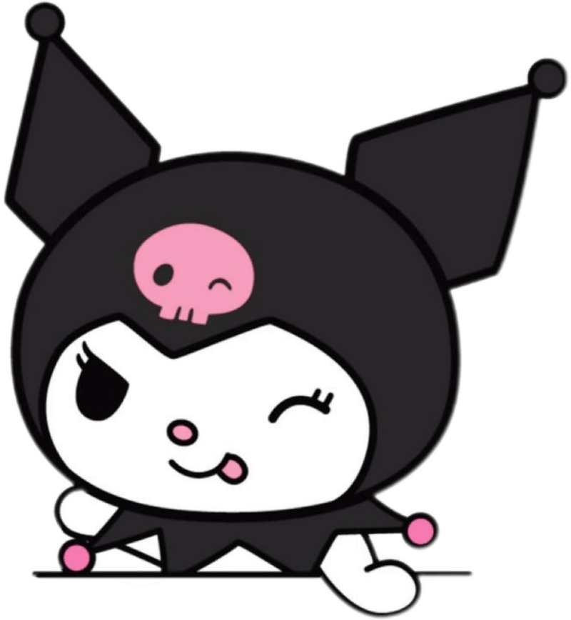 Sắc tím pastel nhẹ nhàng trong nhãn dán Kuromi