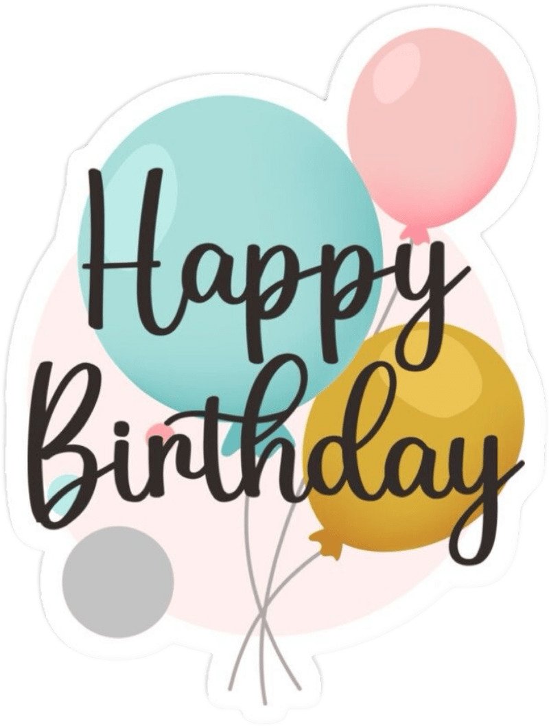 Sticker chúc mừng sinh nhật Zalo bánh kem xanh dương