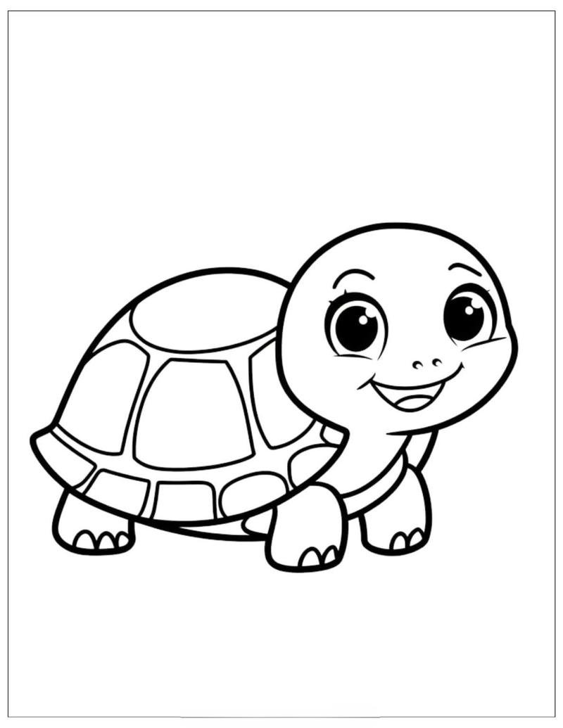 Tác phẩm tô màu rùa chi tiết đơn giản dễ thực hiện