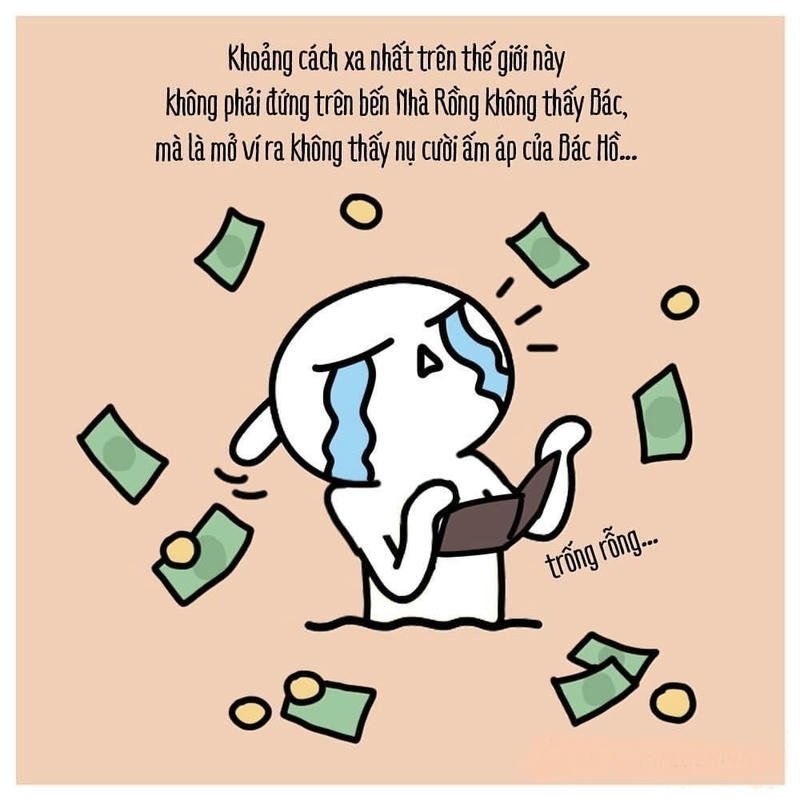 Tài khoản chạm đáy tạo nên cảm giác hết tiền meme