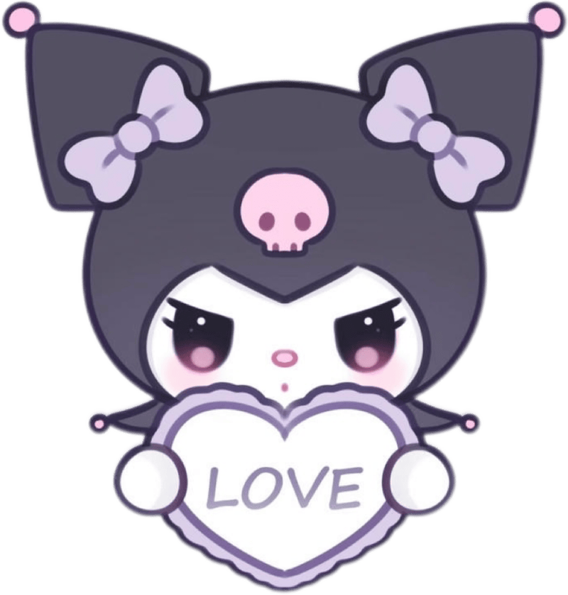 Tạo hình dễ thương mang phong cách nhãn dán Kuromi