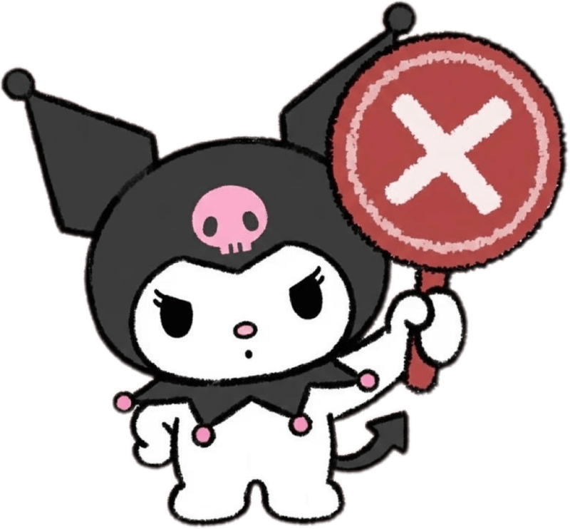 Thiết kế hoạt hình đáng yêu thuộc bộ nhãn dán Kuromi