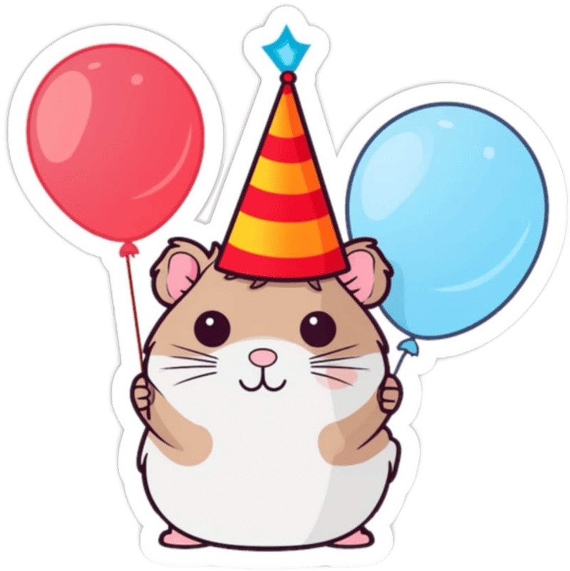 Thiết kế mang cảm giác vui vẻ trong sticker sinh nhật