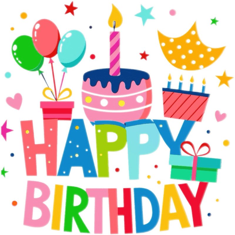 Thiết kế thân thiện của sticker sinh nhật