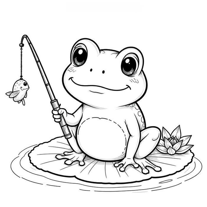 Tô màu con ếch đường nét rõ ràng dễ nhận diện