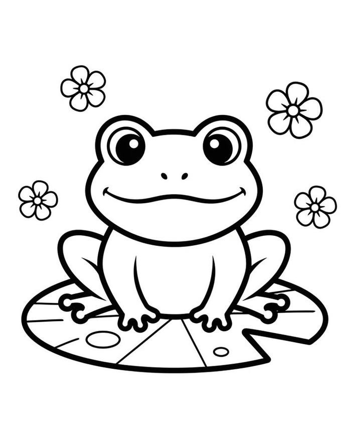Tô màu con ếch hình minh họa đáng yêu dễ hoàn thiện