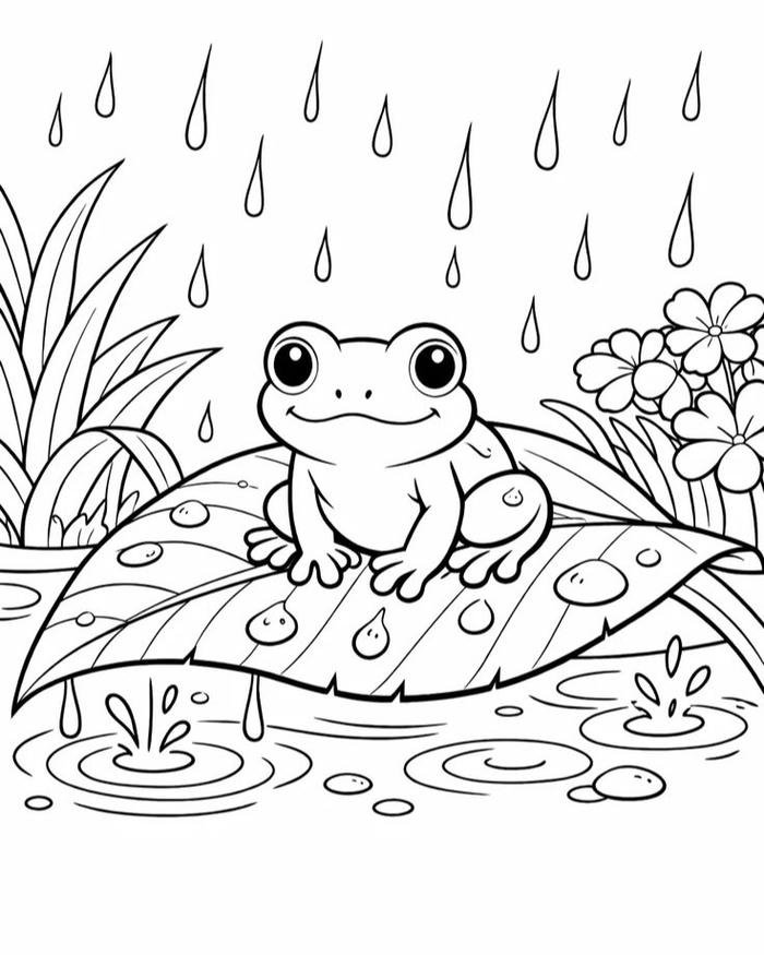 Tô màu con ếch hình minh họa thân thiện dễ nhìn