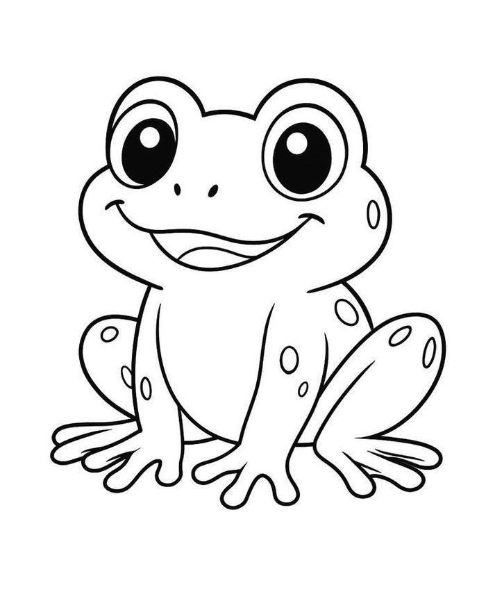 Tô màu con ếch hình vẽ dễ thương rất sinh động