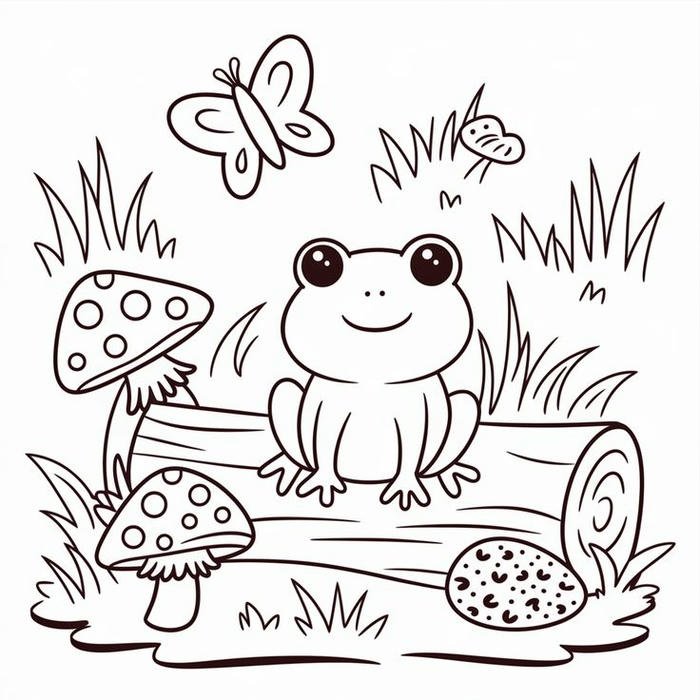 Tô màu con ếch hình vẽ đơn giản thuận tiện tô