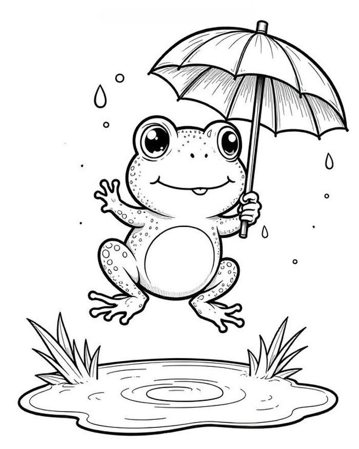 Tô màu con ếch tranh minh họa rõ nét dễ nhìn