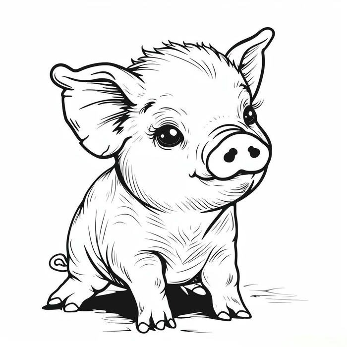 Tô màu con heo hình vẽ ngộ nghĩnh rõ nét
