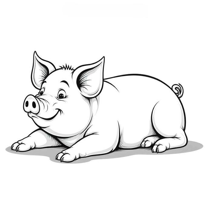 Tô màu con heo hình vẽ thân thiện giàu biểu cảm