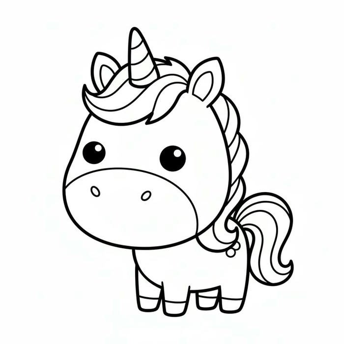 Tô màu con ngựa hình minh họa ngộ nghĩnh dễ nhận biết