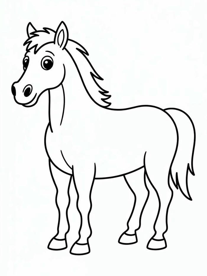 Tô màu con ngựa hình minh họa sinh động dễ quan sát