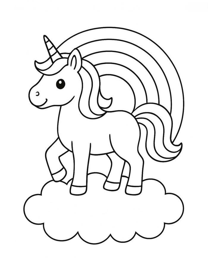 Tô màu con ngựa hình vẽ đơn giản rõ ràng dễ tô