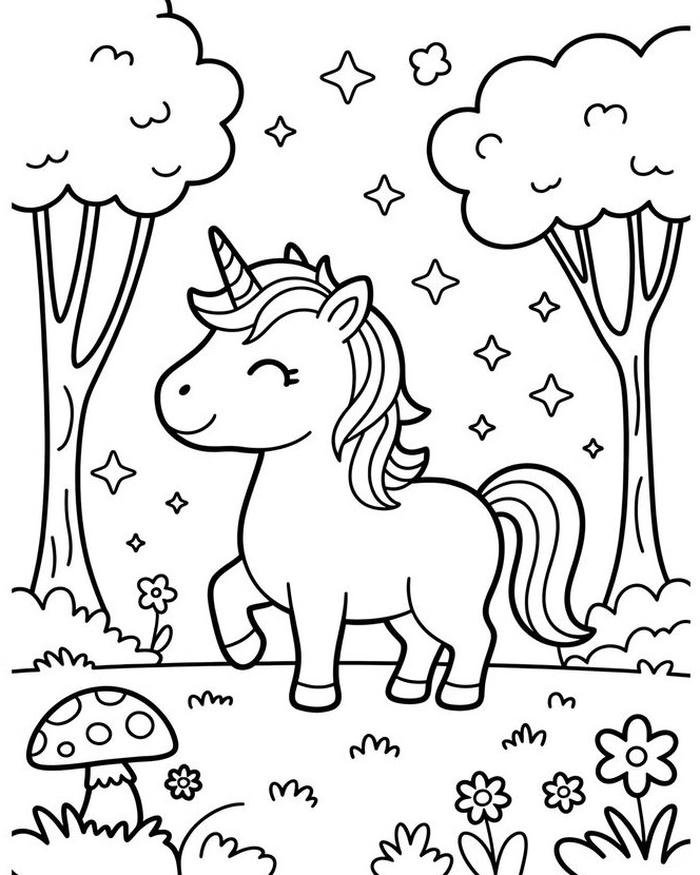 Tô màu con ngựa hình vẽ rõ ràng dễ nhìn