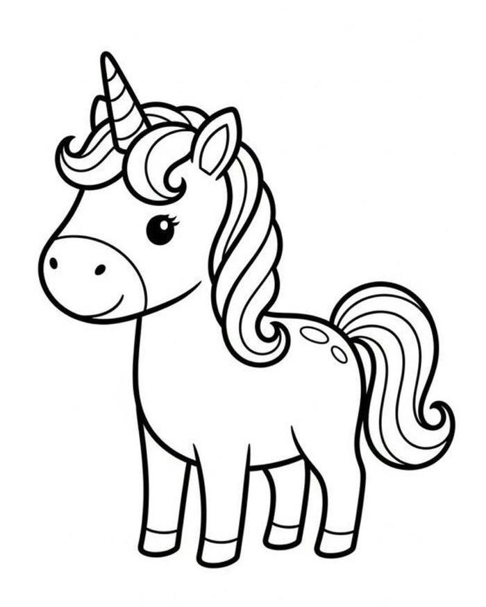 Tô màu con ngựa nét vẽ thanh thoát dễ tô màu