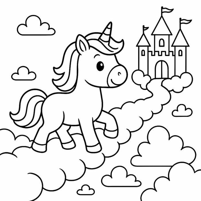 Tô màu con ngựa tranh vẽ đáng yêu dễ nhận diện