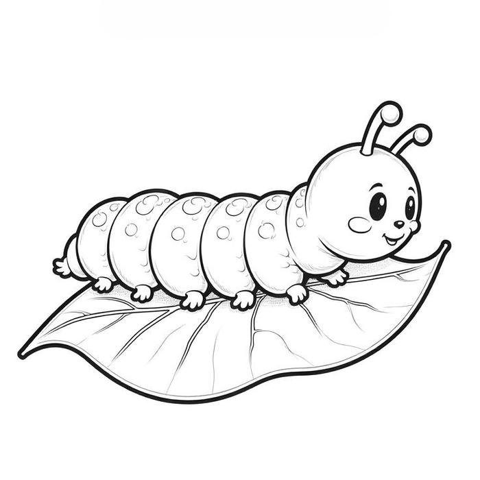 Tô màu con sâu hình minh họa sinh động dễ nhận diện