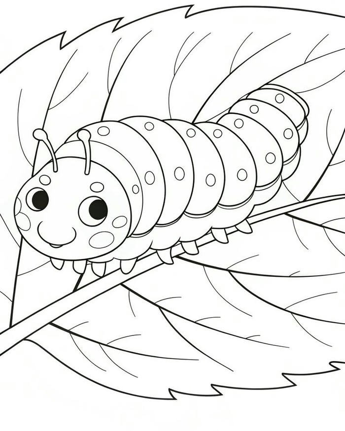 Tô màu con sâu hình vẽ ngộ nghĩnh dễ nhận diện