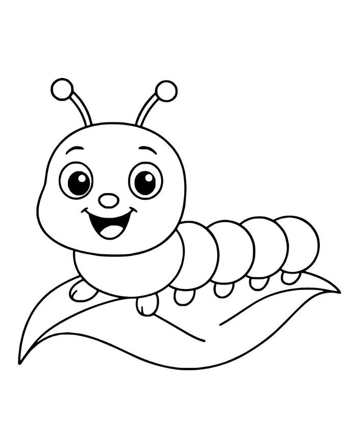 Tô màu con sâu nét phác họa sinh động dễ nhìn