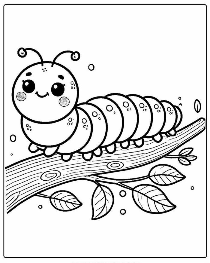 Tô màu con sâu nét vẽ đáng yêu thuận tiện tô