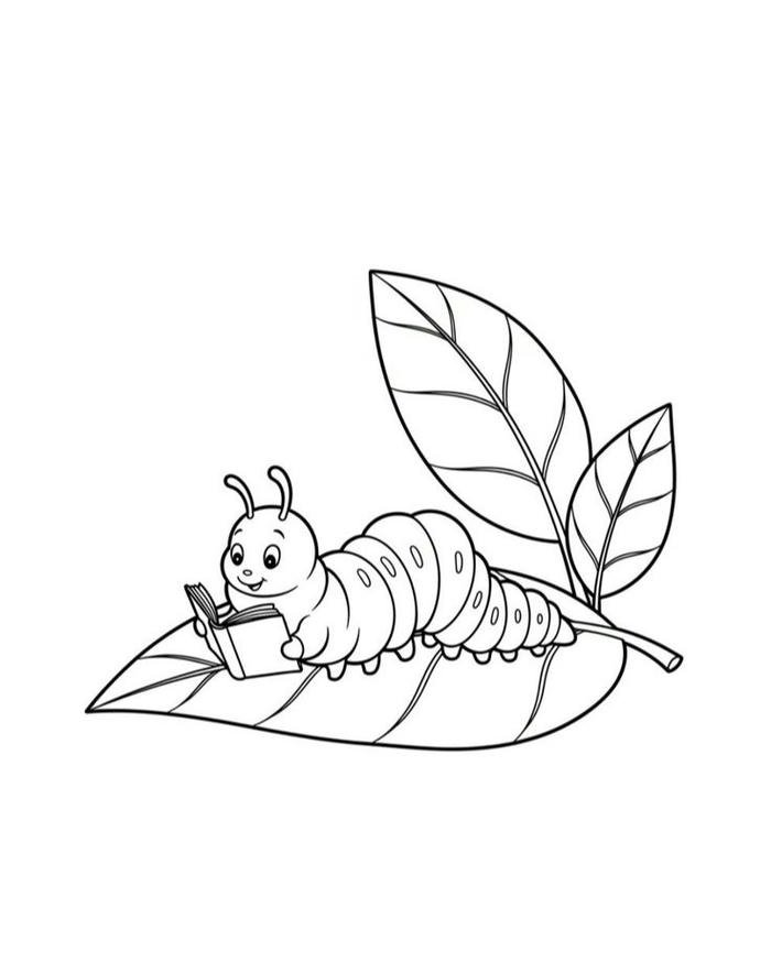 Tô màu con sâu tranh minh họa vui nhộn dễ nhìn