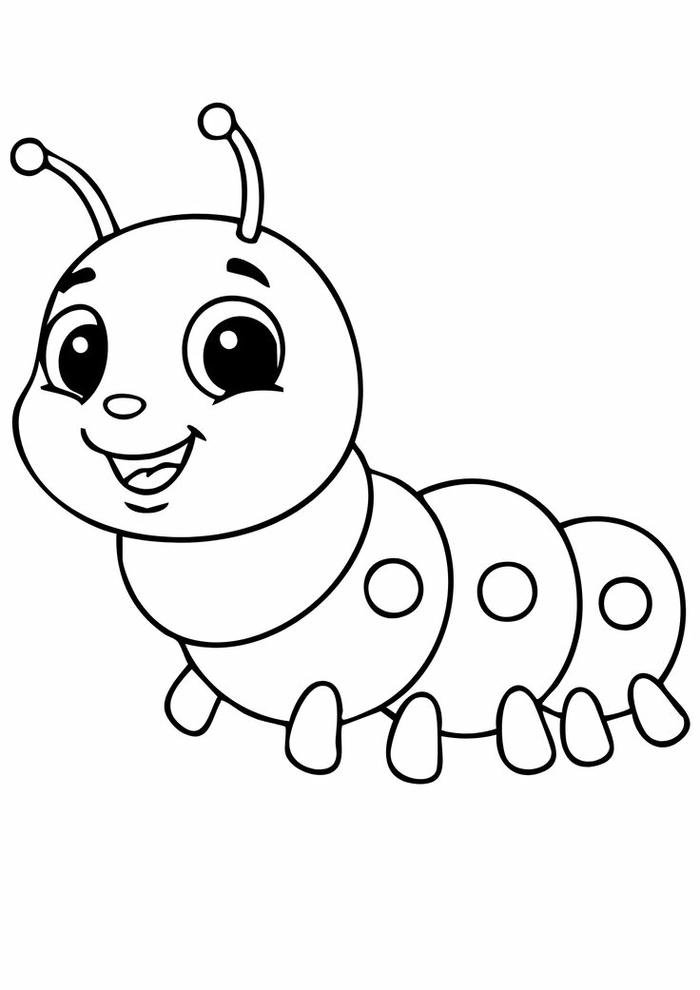 Tô màu con sâu tranh vẽ đáng yêu rõ từng chi tiết