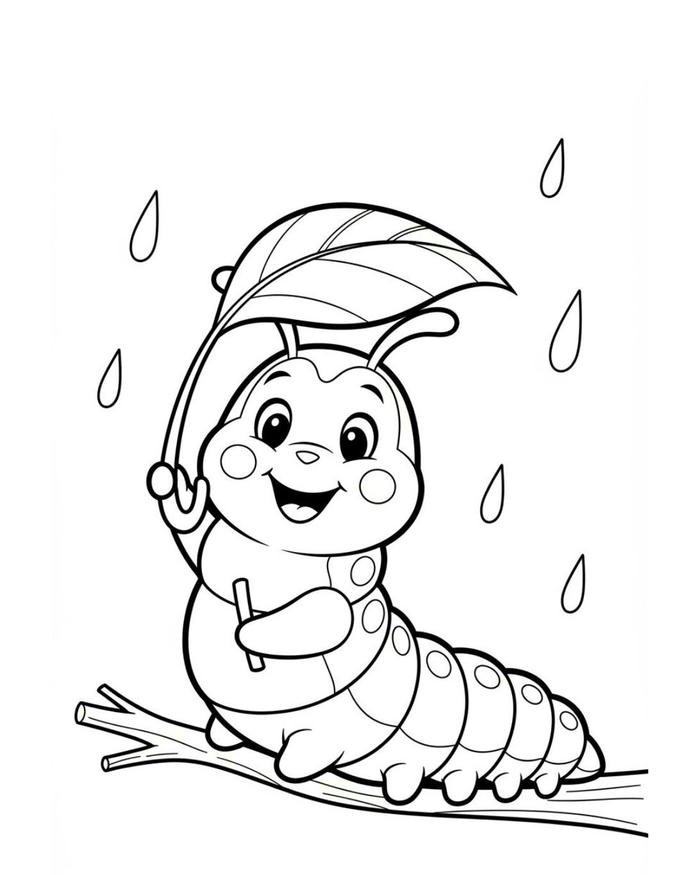 Tô màu con sâu tranh vẽ thân thiện dễ nhận ra