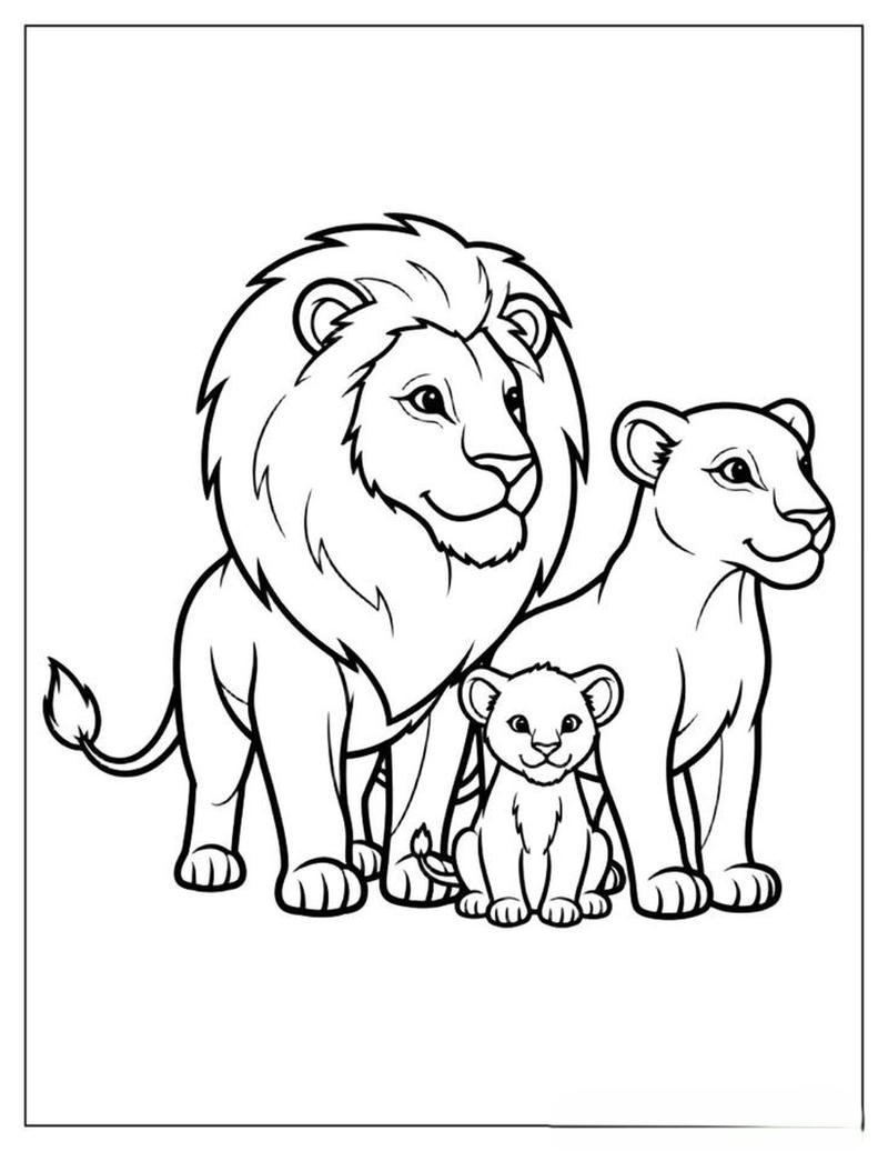 Tô màu con sư tử hình ảnh đáng yêu đầy thu hút