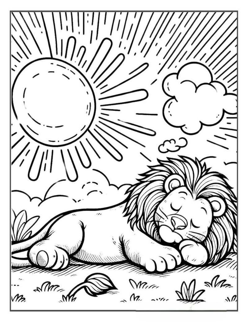 Tô màu con sư tử hình ảnh rõ nét dễ nhìn