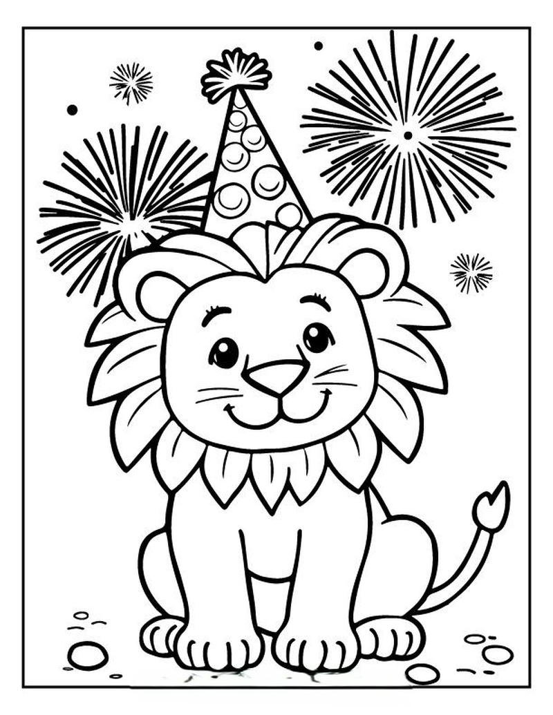 Tô màu con sư tử phong cách minh họa ngộ nghĩnh