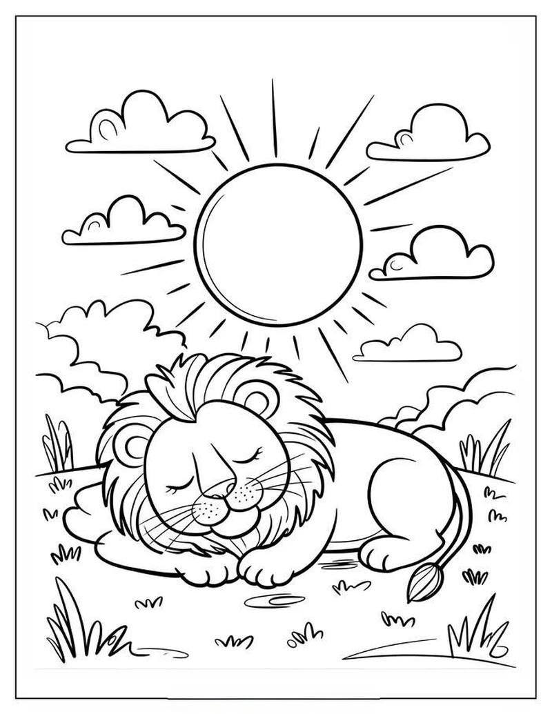 Tô màu con sư tử tạo hình vui nhộn hấp dẫn