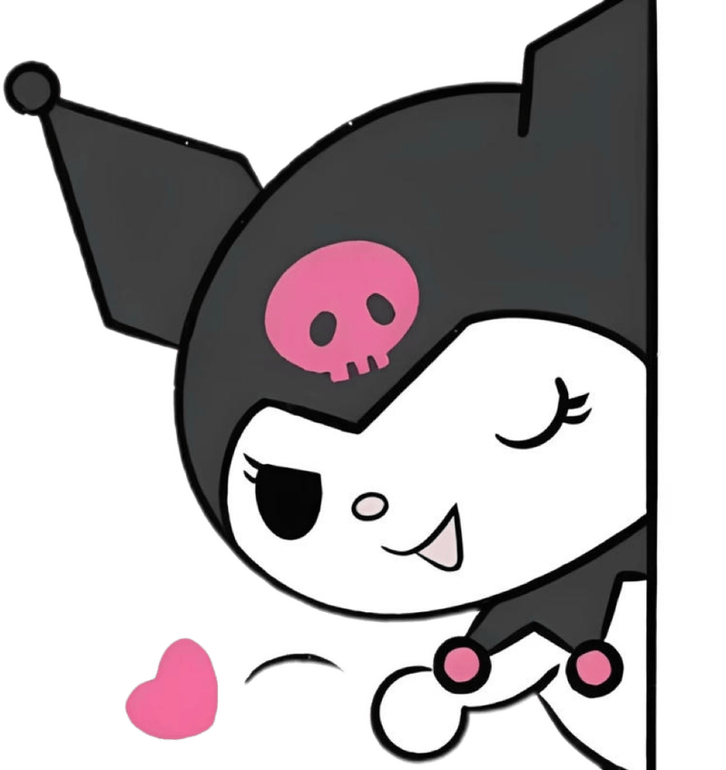 Tông màu tím đen nổi bật trong bộ nhãn dán Kuromi