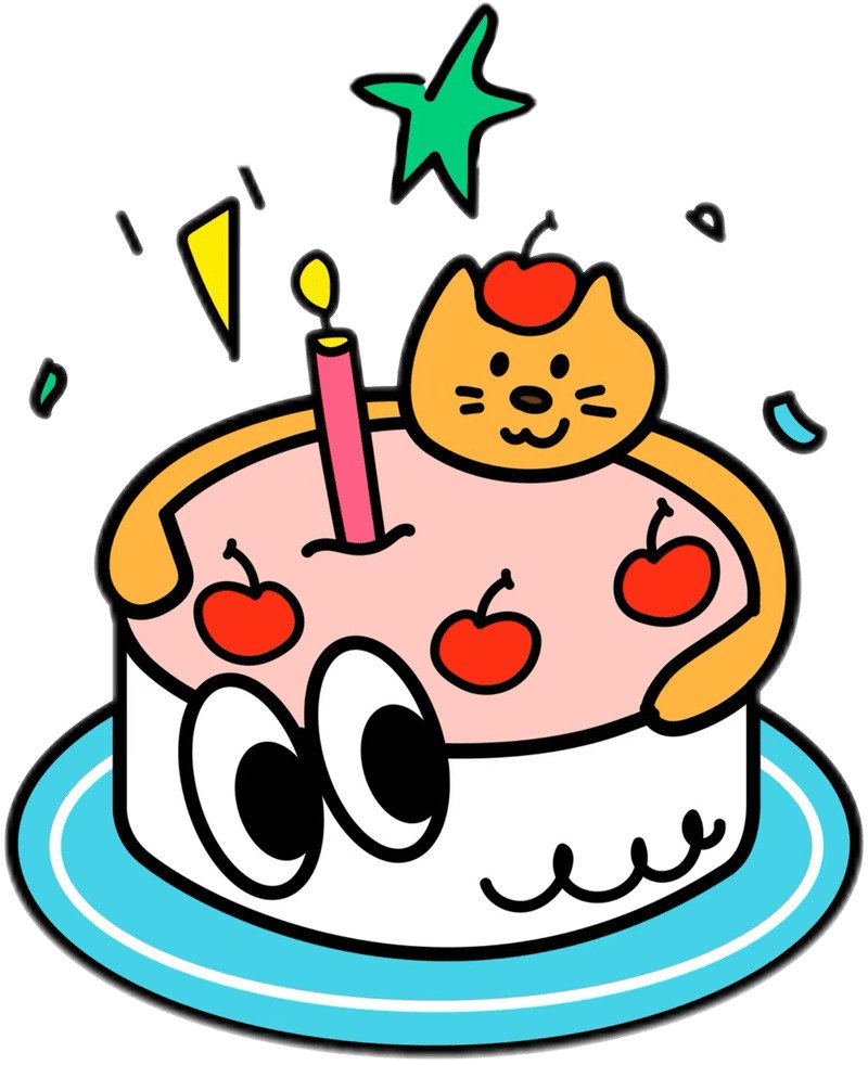 Trang trí nhẹ nhàng của sticker sinh nhật