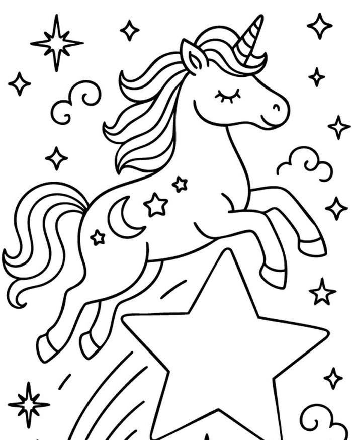 Tranh con ngựa hình minh họa luyện tập tô