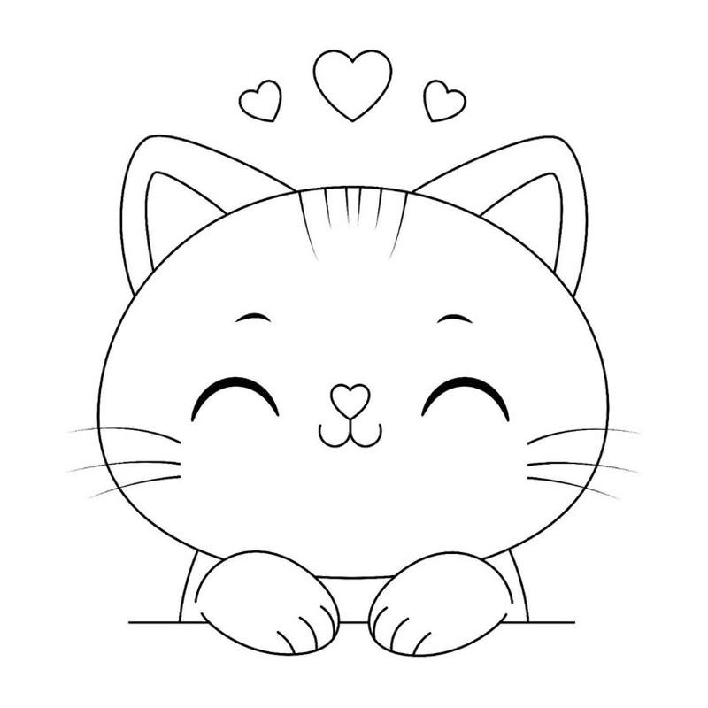 Tranh minh họa mèo tô màu nét vẽ tinh gọn