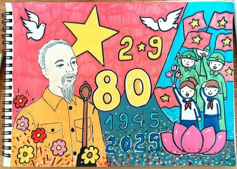 Tranh minh họa quốc khánh nét vẽ mềm mại cuốn hút