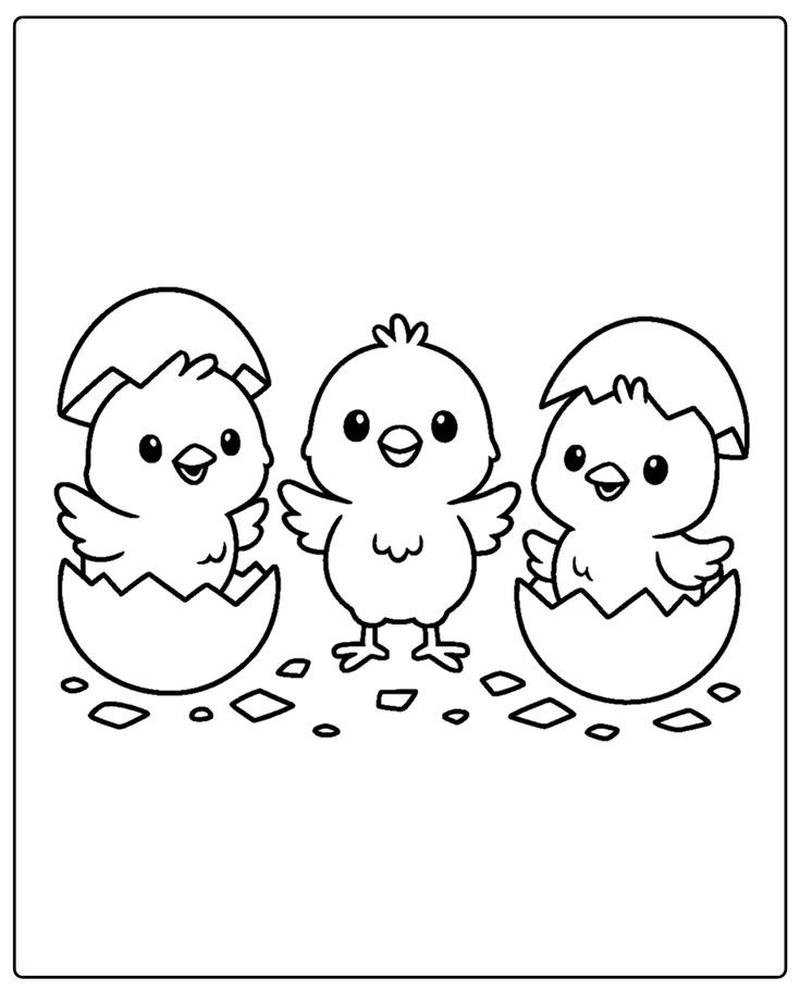 Tranh tô màu con gà thiết kế tinh giản dễ thực hiện