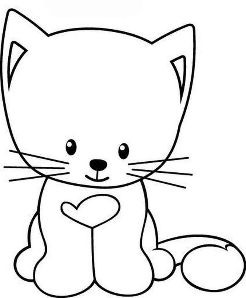 Tranh tô màu con mèo đường nét rõ ràng dễ sử dụng