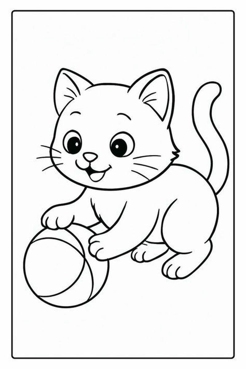 Tranh tô màu con mèo hình ảnh ngộ nghĩnh hấp dẫn