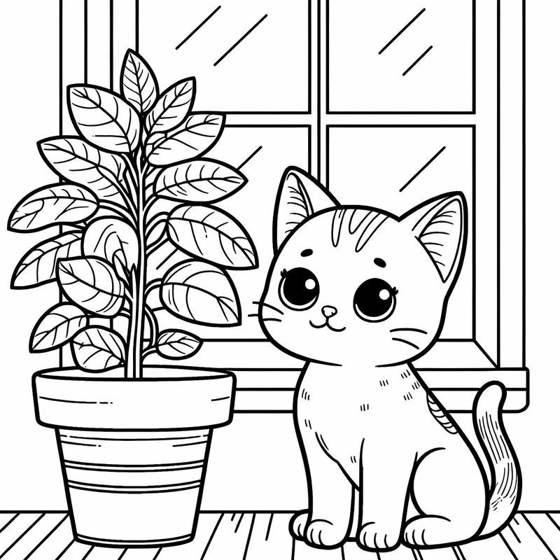 Tranh tô màu con mèo phong thái vui nhộn cuốn hút