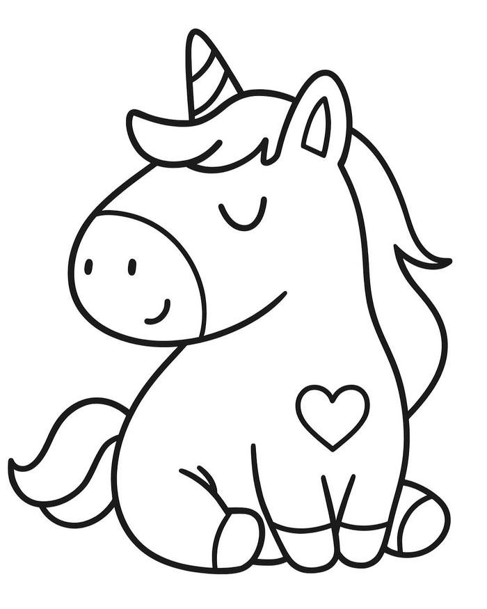 Tranh tô màu con ngựa hình vẽ rõ nét dễ nhìn