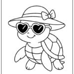 Tranh tô màu con rùa chi tiết cơ bản dễ thực hiện