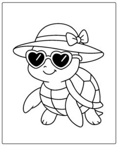 Tranh tô màu con rùa chi tiết cơ bản dễ thực hiện