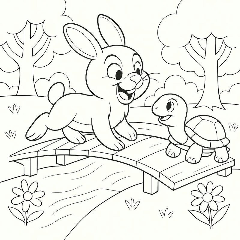 Tranh tô màu con rùa tạo dáng đơn giản thân thiện