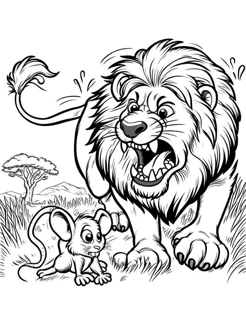 Tranh tô màu sư tử hình ảnh đáng yêu dễ tô