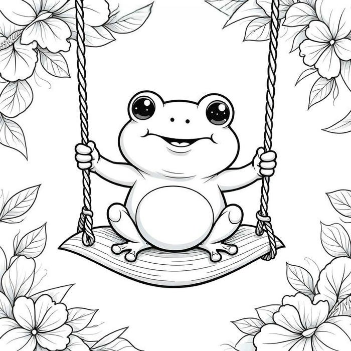 Tranh vẽ con ếch để tô màu dễ nhìn