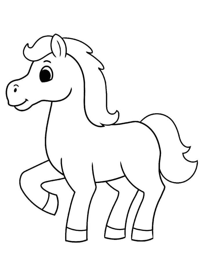 Tranh vẽ con ngựa dùng để tô màu dễ nhìn